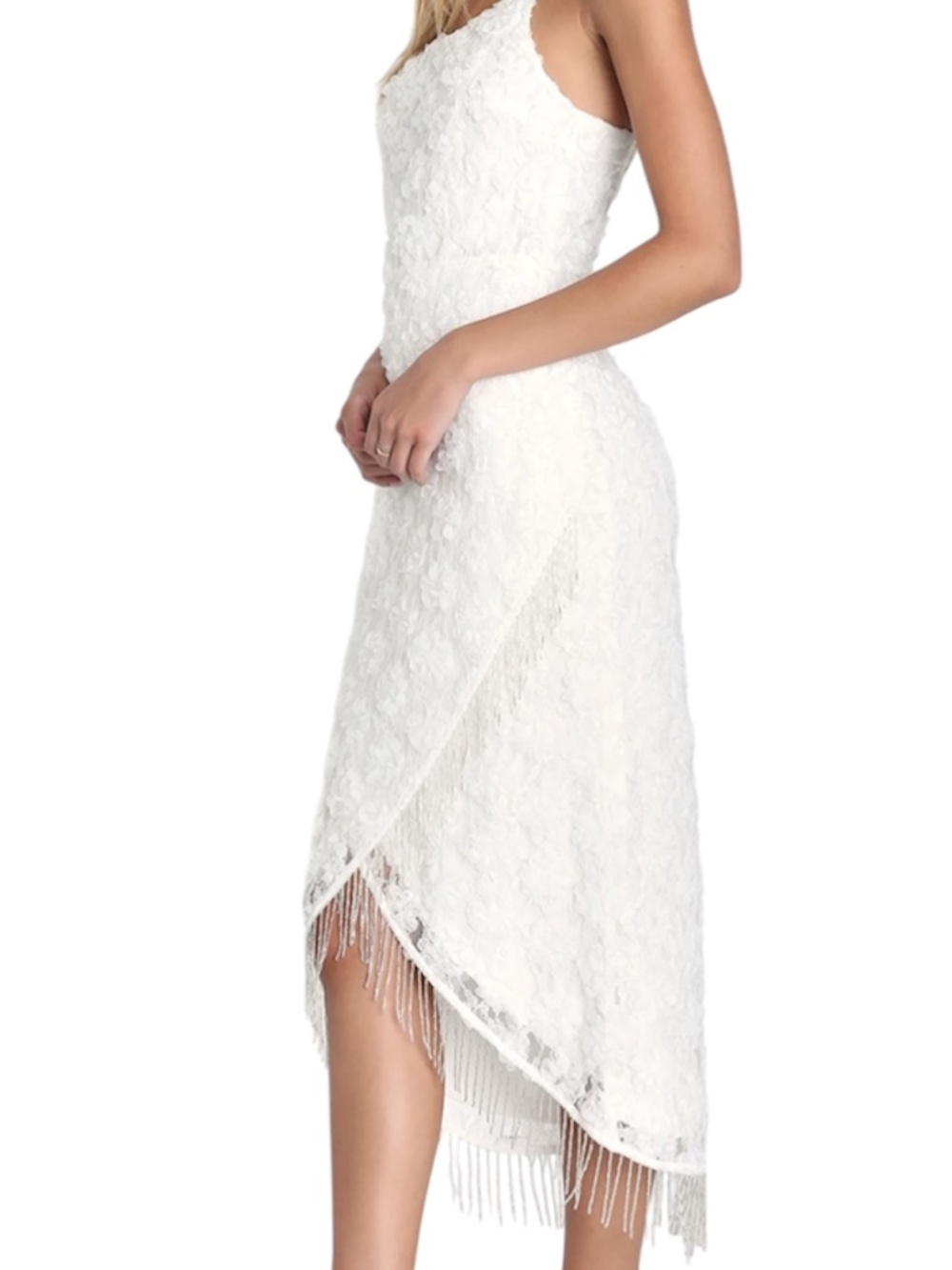 Lulus Stunning Destiny One-Shoulder High Low Dress - White Size S - Picture 3 of 14